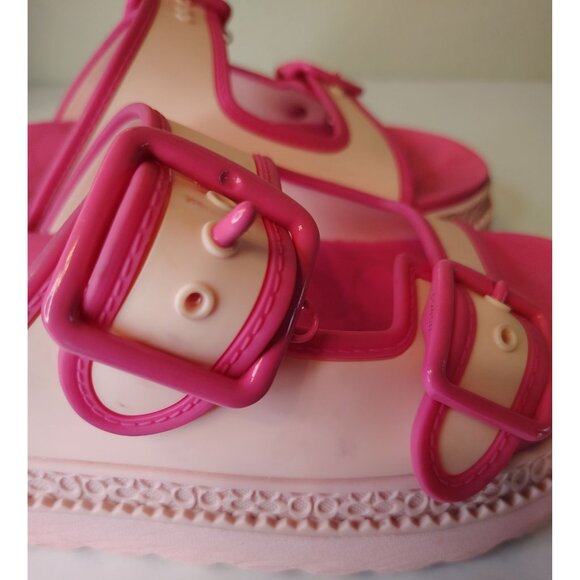 Coach Lainey Platform Flower Pink Slide Rubber Sandals, Size 7B, Buckle, READ - Picture 6 of 12